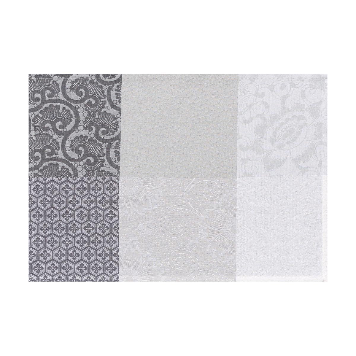 Le Jacquard Français Table Linen Fleurs de Kyoto Mist Fig Linens Placemat