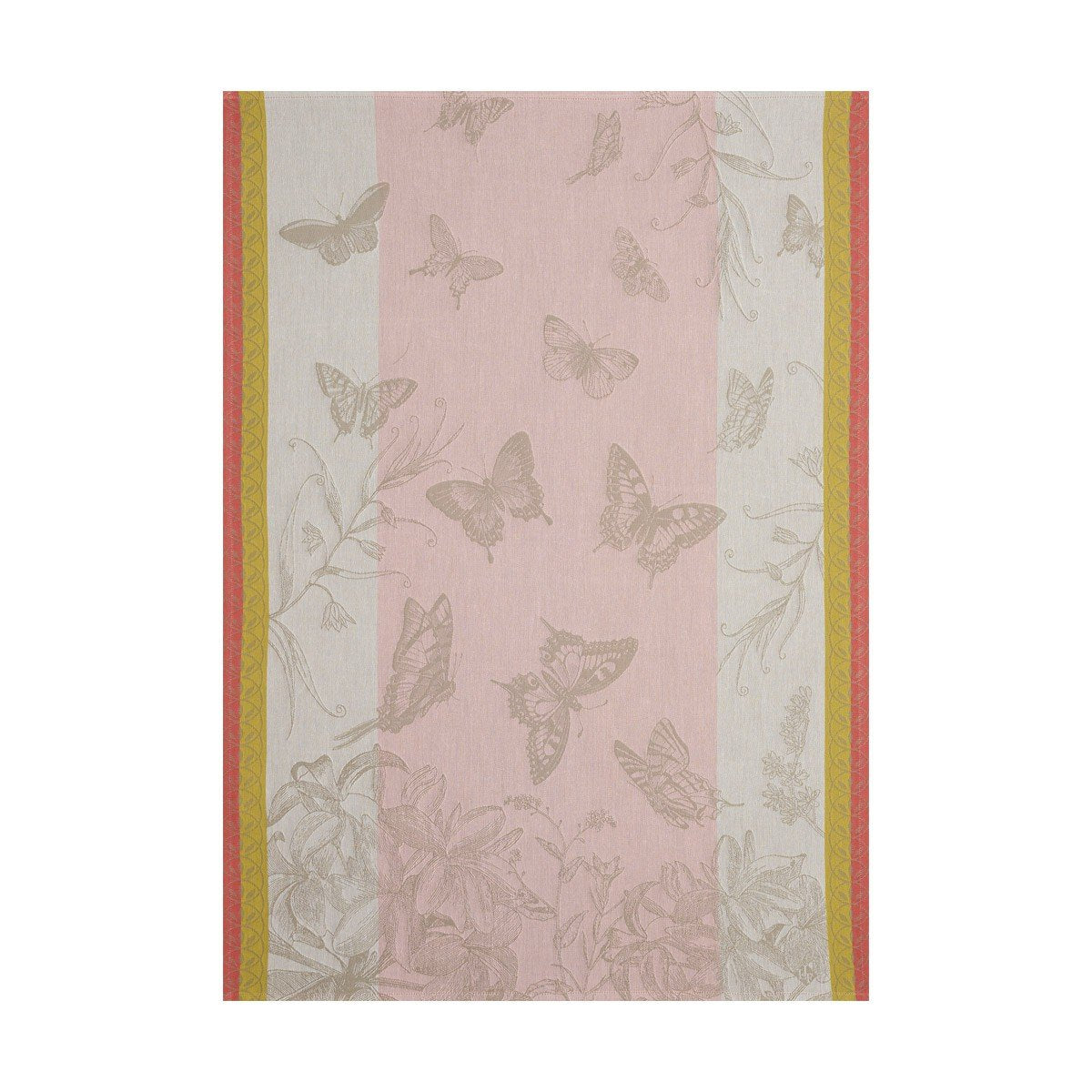 Le Jacquard Français Jardin Des Papillons Kitchen Tea Towels Fig Linens pink