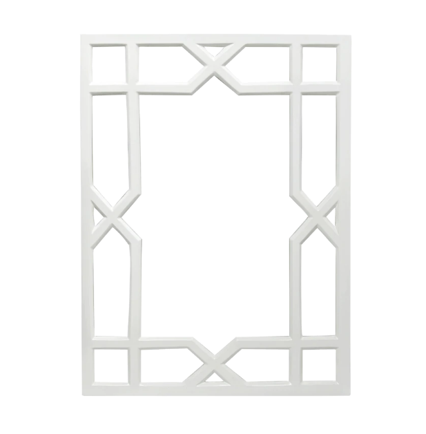 Vero White Trellis Wall Mirror by Worlds Away | Fig Linens and Home