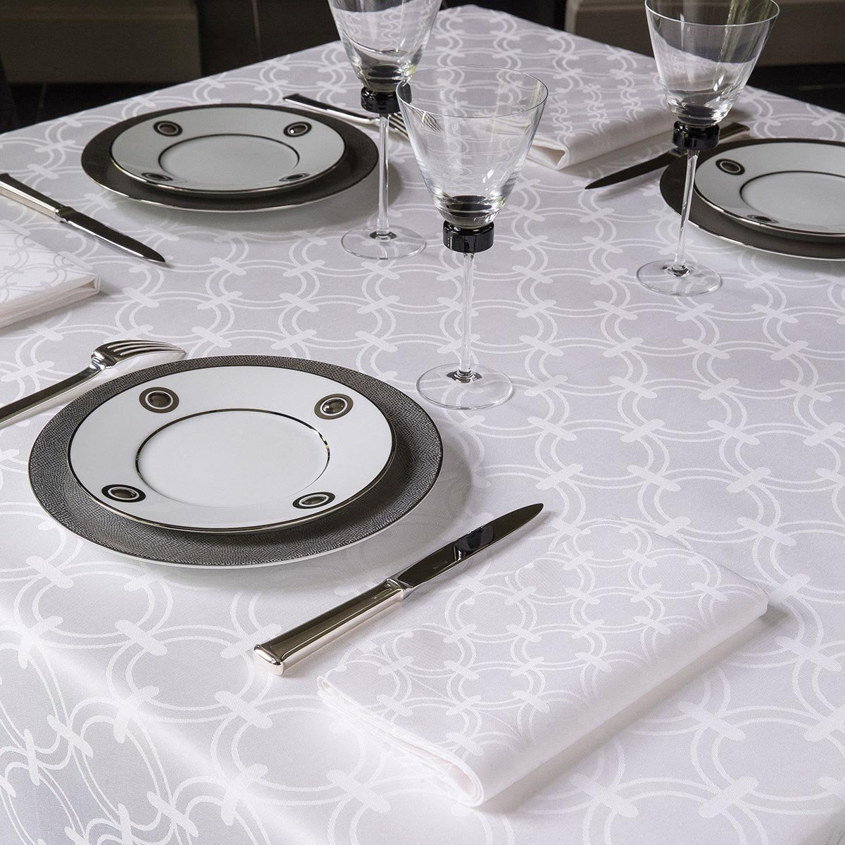 Anneaux Table Linen Tablecloth Napkin by Le Jacquard Français Fig Linens