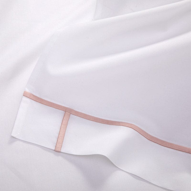 Detail of Yves Delorme Athena Flat Sheet in Poudre | Organic Fine Linens - Fig Linens and Home