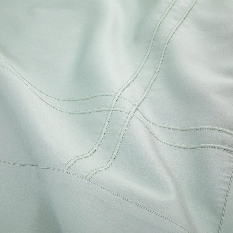 Corner of Flat Sheet - Yves Delorme Couture - Adagio Amande Bedding at Fig Linens and Home