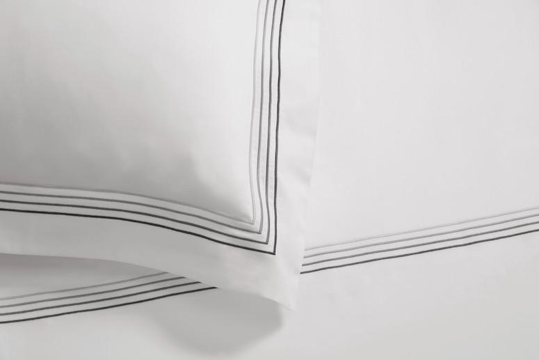 Detail of Frette Cruise Grey Sheet and Sham | Fig Linens