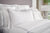 Frette Cruise Hotel Bedding - White with Grey Shams