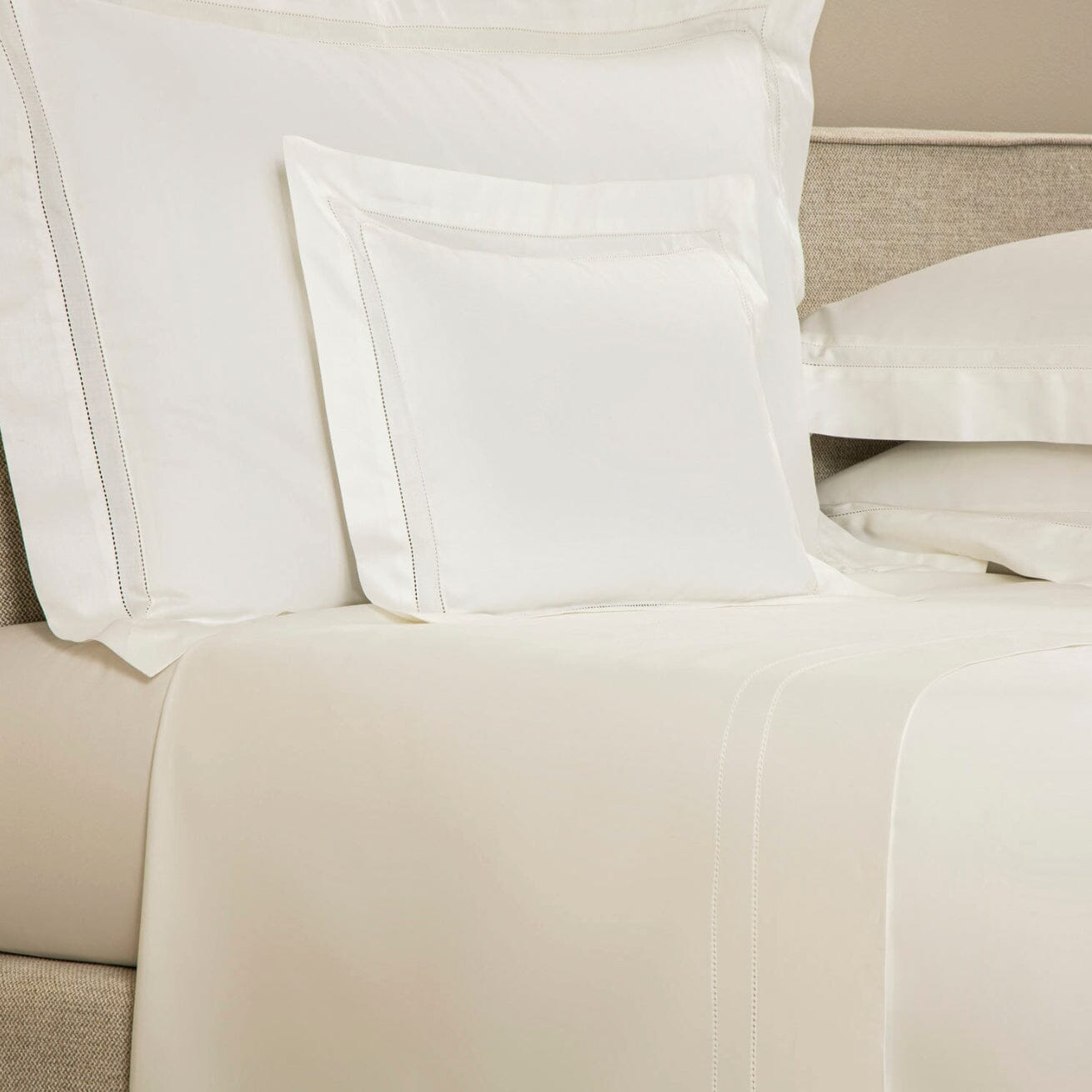 Frette - Doppio Ajour Boudoir Sham in Milk - Frette Bedding at Fig linens and home