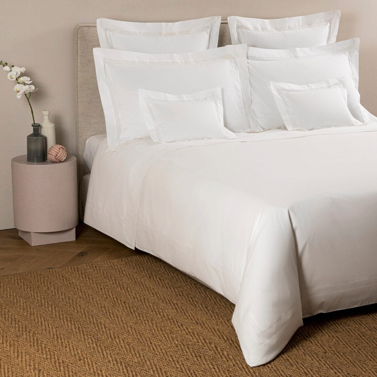 Frette Doppio Ajour Luxury Fine Linens Bedding in White - Fig Linens and Home