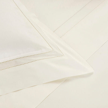 Frette - Doppio Ajour Detail of Pillow Sham in Milk - Frette Bedding at Fig linens and home