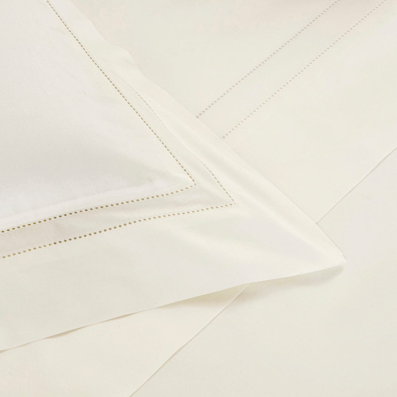 Frette - Doppio Ajour Detail of Pillow Sham in Milk - Frette Bedding at Fig linens and home