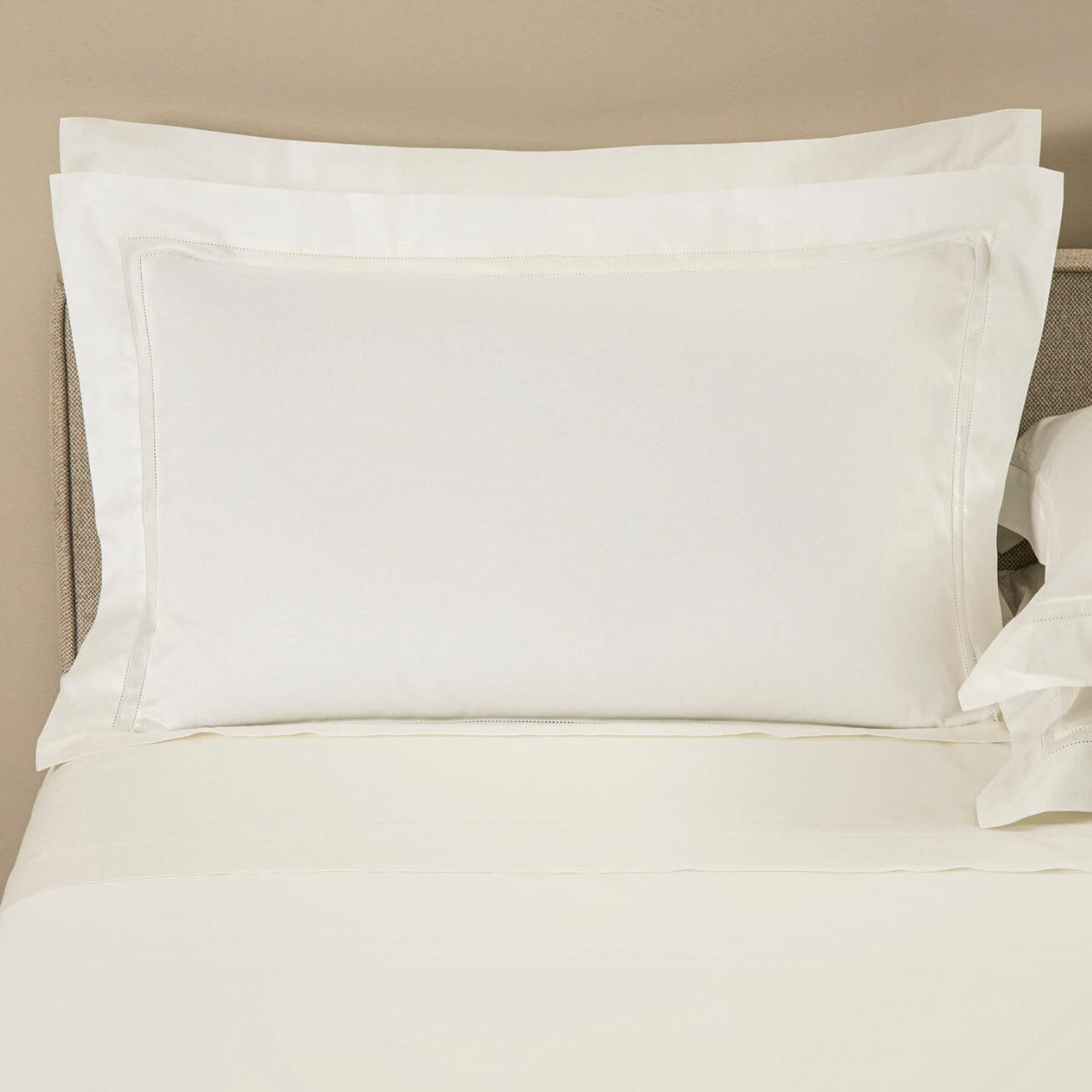 Frette - Doppio Ajour Pillow Sham in Milk - Frette Bedding at Fig linens and home