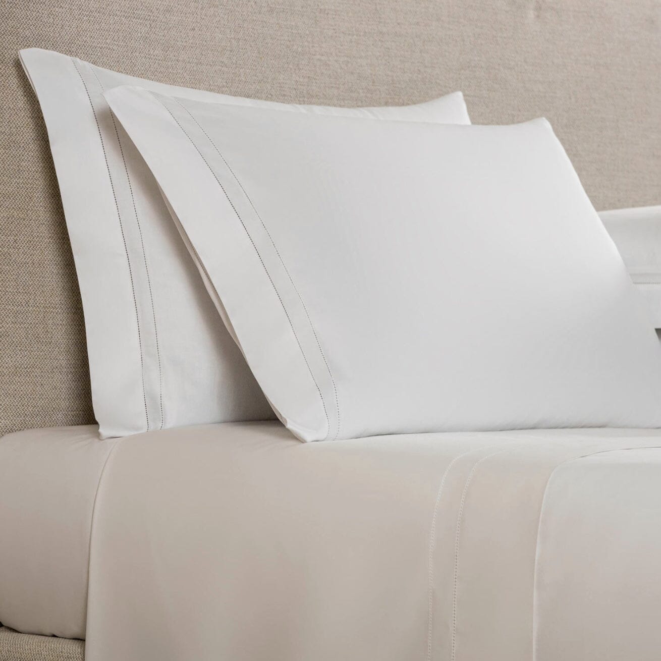 Luxury Bedding - Frette Doppio Ajour Pillowcases in White - Fig Linens and Home