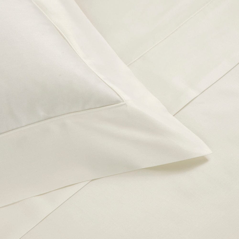 Frette Grace Bedding in Milk - Pillow Sham Corner Detail with Shadow Stitch | Fig Linens and Home