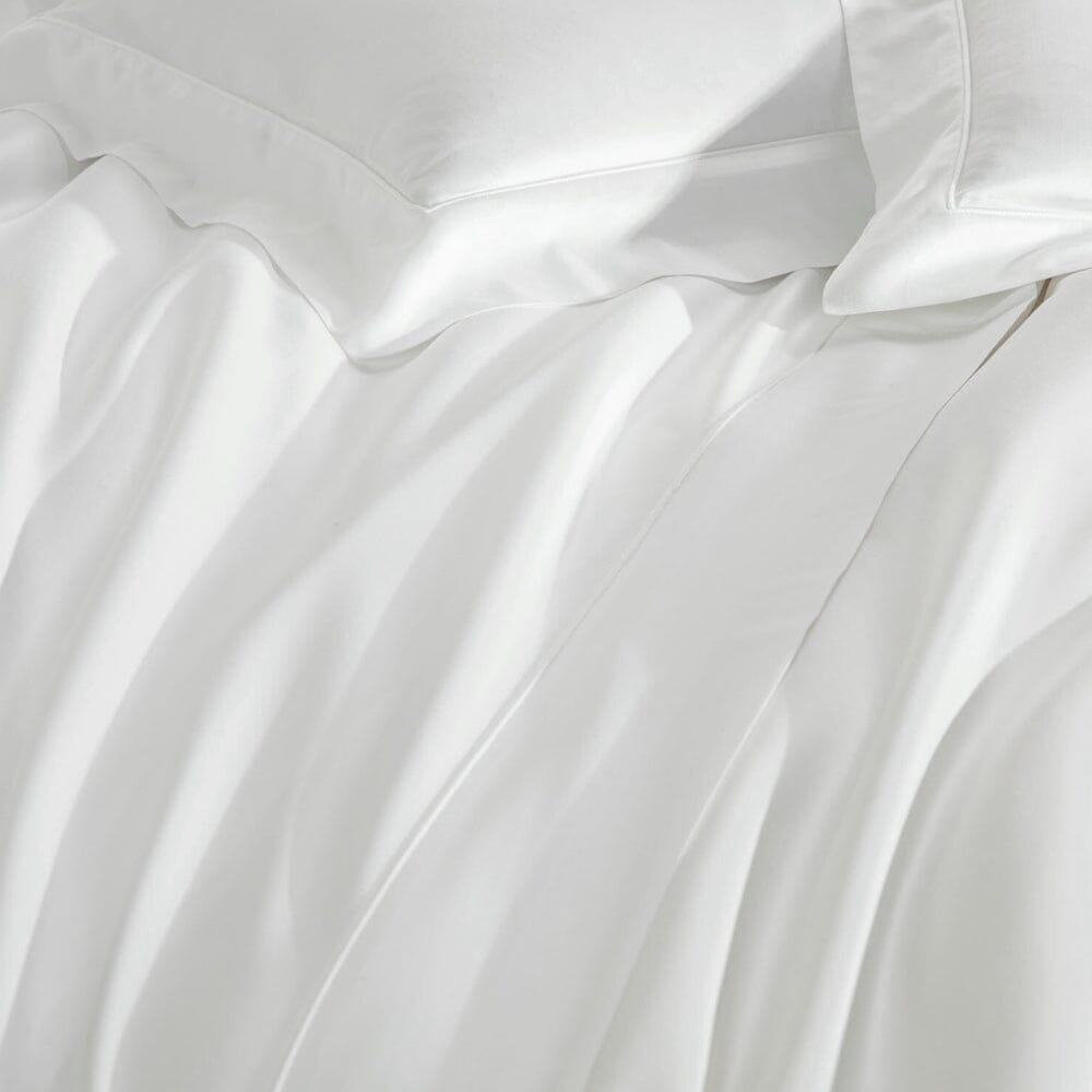 Grace White Bedding Detail showing Shadow Stitch - Frette Bedding at Fig Linens and Home