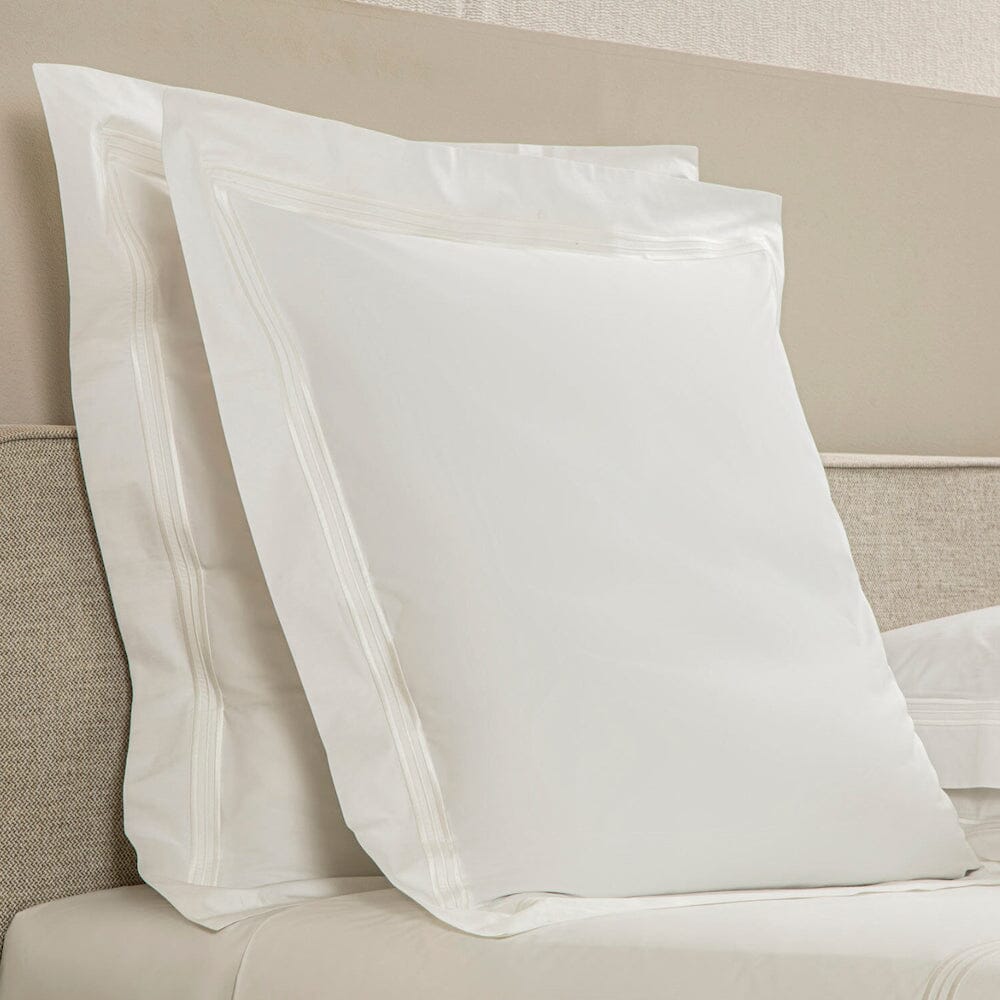 Frette Bedding - Triplo Popeline Bourdon White and Milk Euro Shams 2