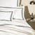 Frette Triplo Popeline Bourdon White and Slate Grey Bed Style - Fig Linens and Home