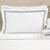 Frette Triplo Popeline Bourdon White and Slate Grey Pillow Sham 1 - Fig Linens and Home
