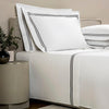 Frette Triplo Popeline Bourdon White and Slate Grey Sheet Set 1 - Fig Linens and Home