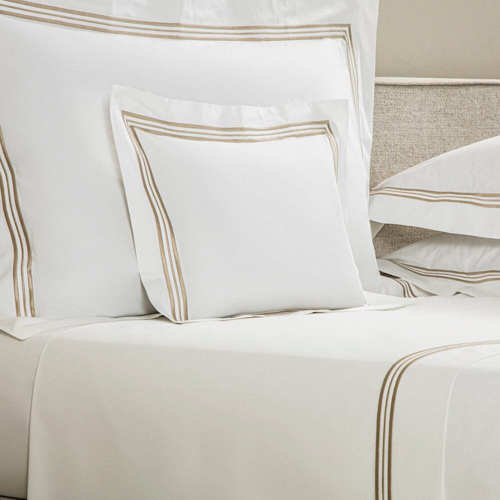 Frette Triplo Bourdon Boudoir Sham 1 - Savage Beige on White - Fig Linens and Home