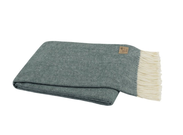 Lands Downunder Italian Herringbone Throw in Pine at Fig Linens and Home