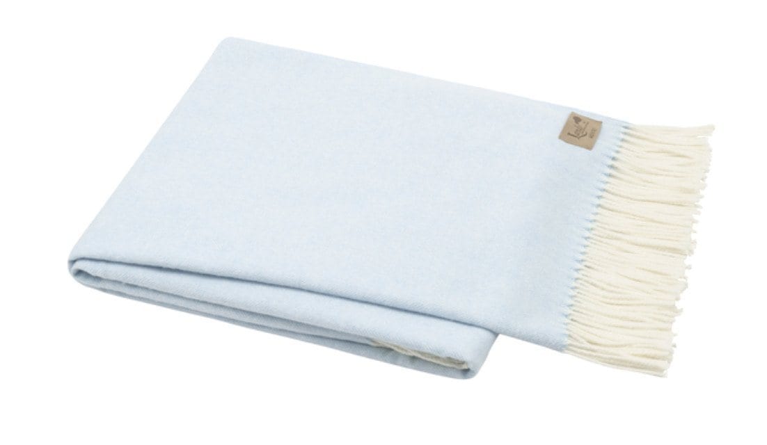 Lands Downunder Italian Herringbone Throw Sky Blue at Fig Linens and Home