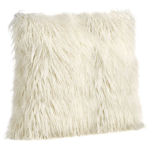 Square Ivory Tibetan Lamb Faux Fur Pillows by Fabulous Furs - Fig Linens