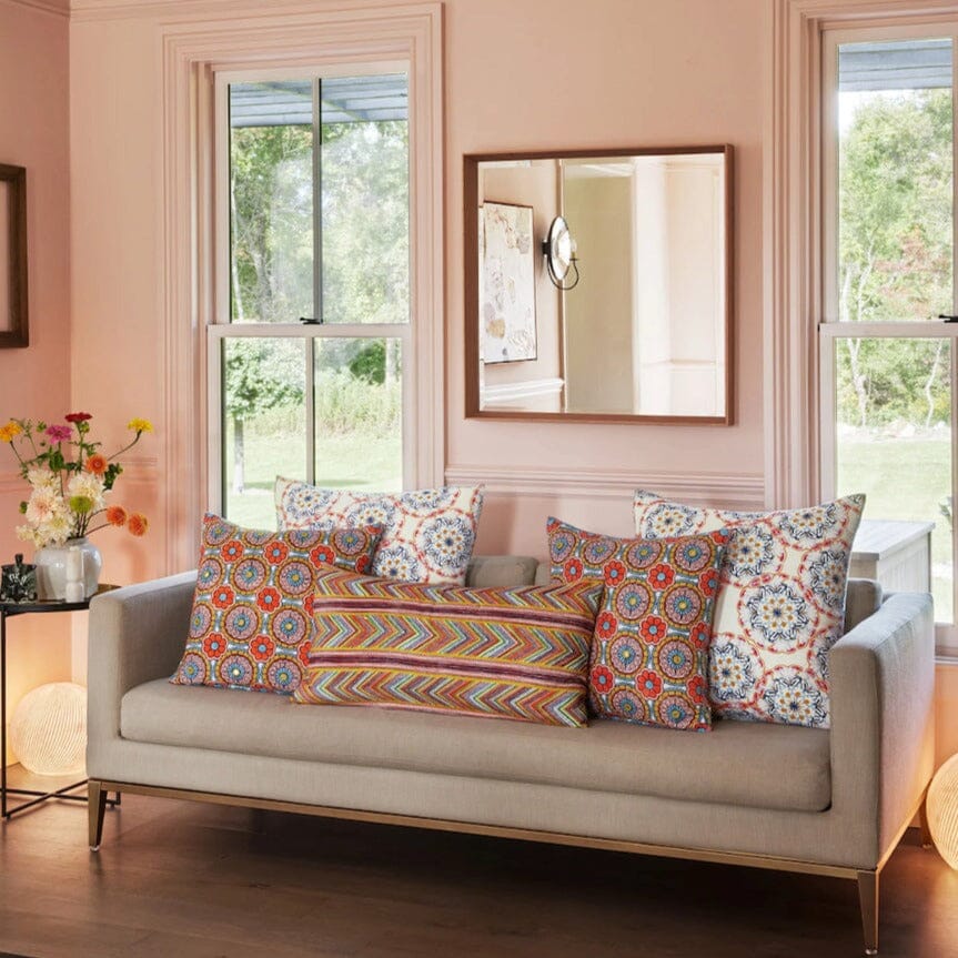John Robshaw Throw Pillow - Bay Multi Euro in Living Room Lifestyle