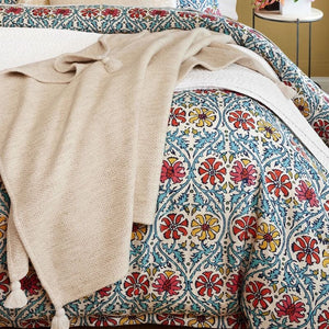 Chahan Woven Throw by John Robshaw - Lifestyle Image Bed - Fig Linens and Home