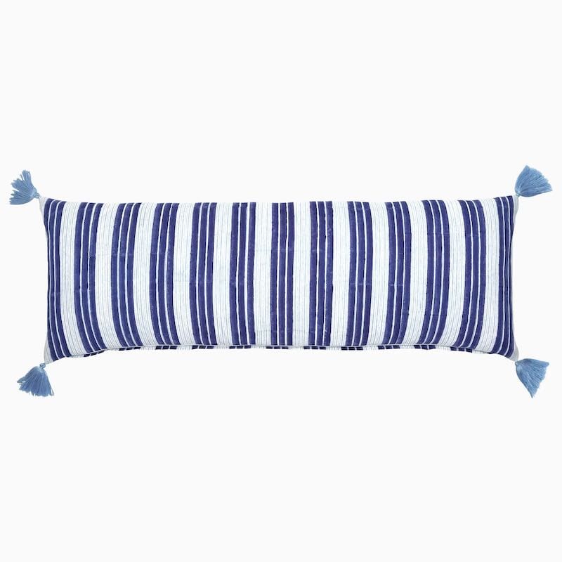 Vintage Stripe Indigo Lumbar Pillow by John Robshaw - Fig Linens and Home