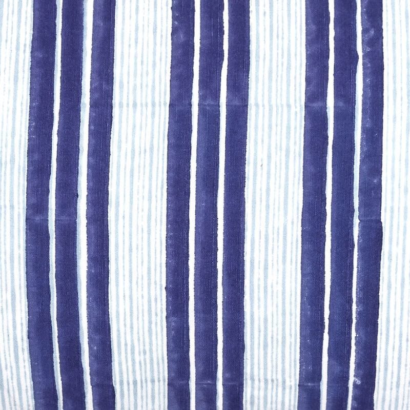 Vintage Stripe Indigo Lumbar Pillow by John Robshaw - Fabric Detail - Fig Linens and Home