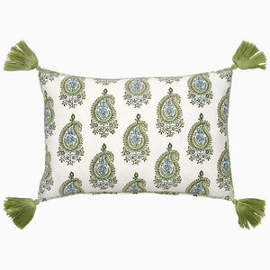 Nilay Sage Kidney Throw Pillow by John Robshaw - Fig Linens and Home