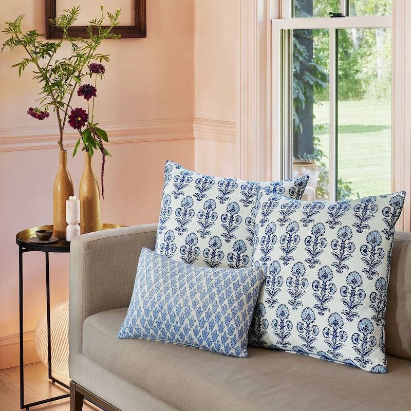 Ojas Indigo Throw Pillow by John Robshaw - Lifestyle Image - Fig Linens and Home