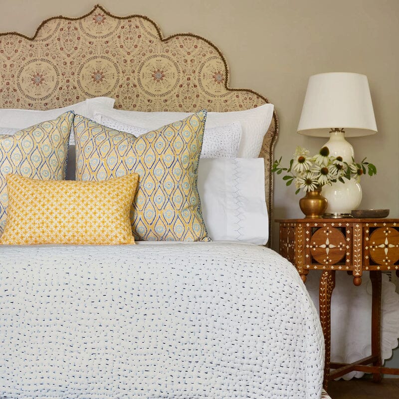 Inaya Marigold Kidney Pillow by John Robshaw | Fig Linens and Home - Lifestyle