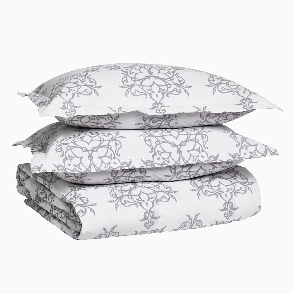 Kajal Gray Organic Bedding - John Robshaw Duvet Covers and Pillow Shams