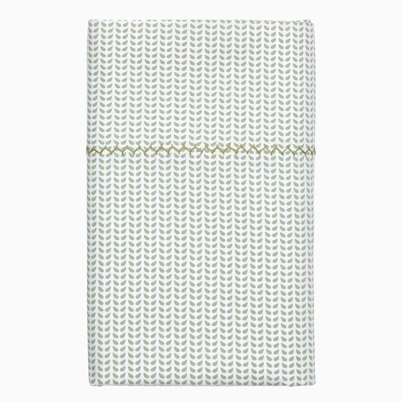 John Robshaw Cinde Sage Green Pillowcases | Organic Cotton Bedding at Fig Linens and Home