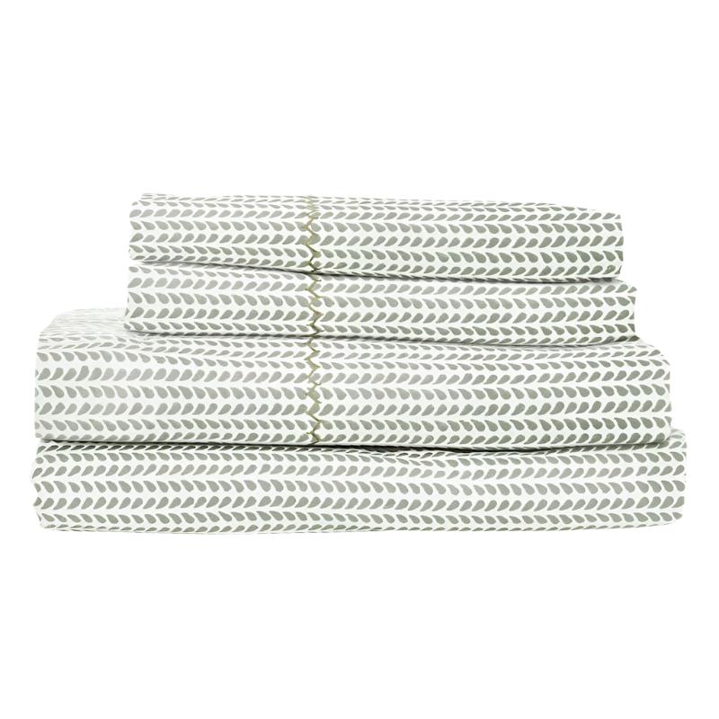 John Robshaw Cinde Sage Green Sheets | Organic Cotton Bed Sheets at Fig Linens and Home