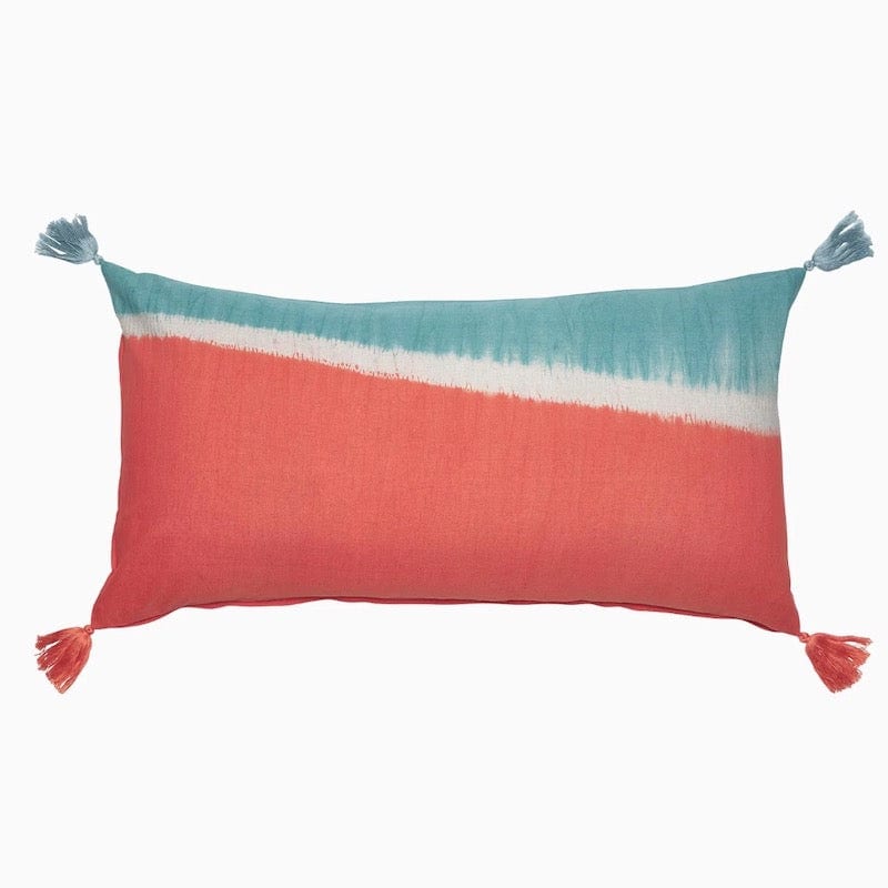 Dip Dyed Coral Bolster Pillow by John Robshaw | Fig Linens and Home