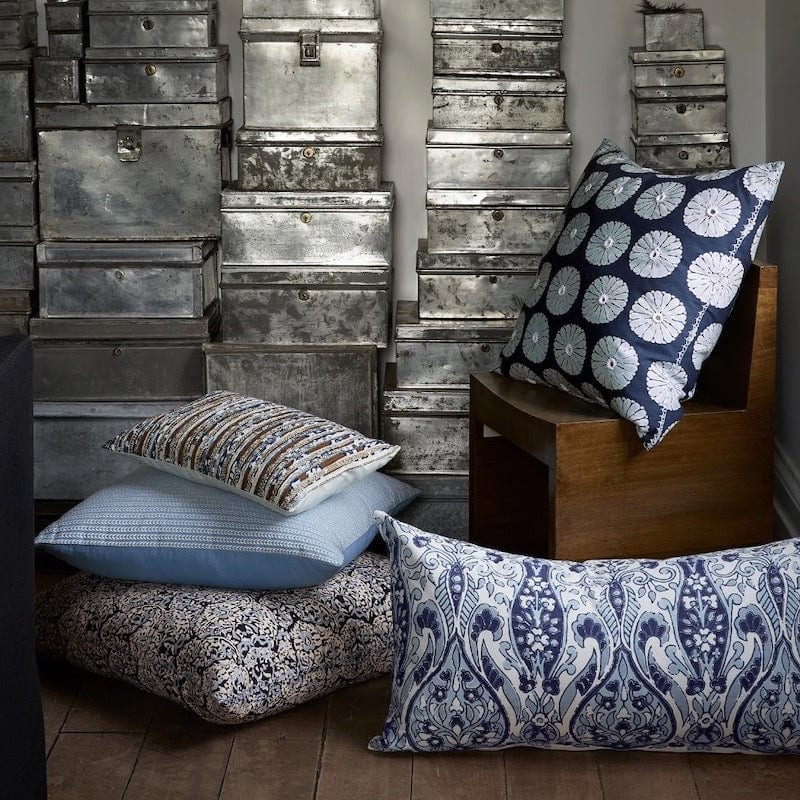 Maham Light Indigo Blue Throw Pillow | John Robshaw Textiles at Fig Linens and Home