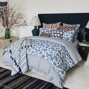 John Robshaw Ramra Indigo Blue Bedding | Organic Bedding at Fig Linens and Home