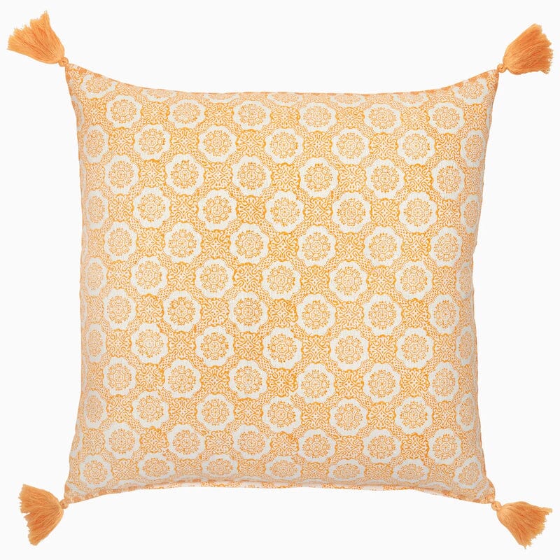 Atulya Marigold Throw Pillow by John Robshaw - Pillow Image on White