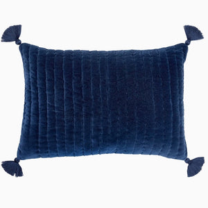 Velvet Indigo Lumbar Pillow by John Robshaw - Throw Pillows at Fig Linens and Home