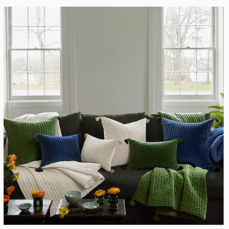 John Robshaw Blankets - Velvet Sand Throw with Pillows and Other Throws - Fig Linens and Home