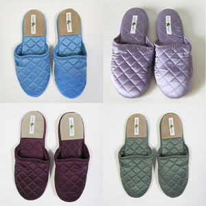 Kumi Kookoon Quilted Silk Slippers | Fig Linens