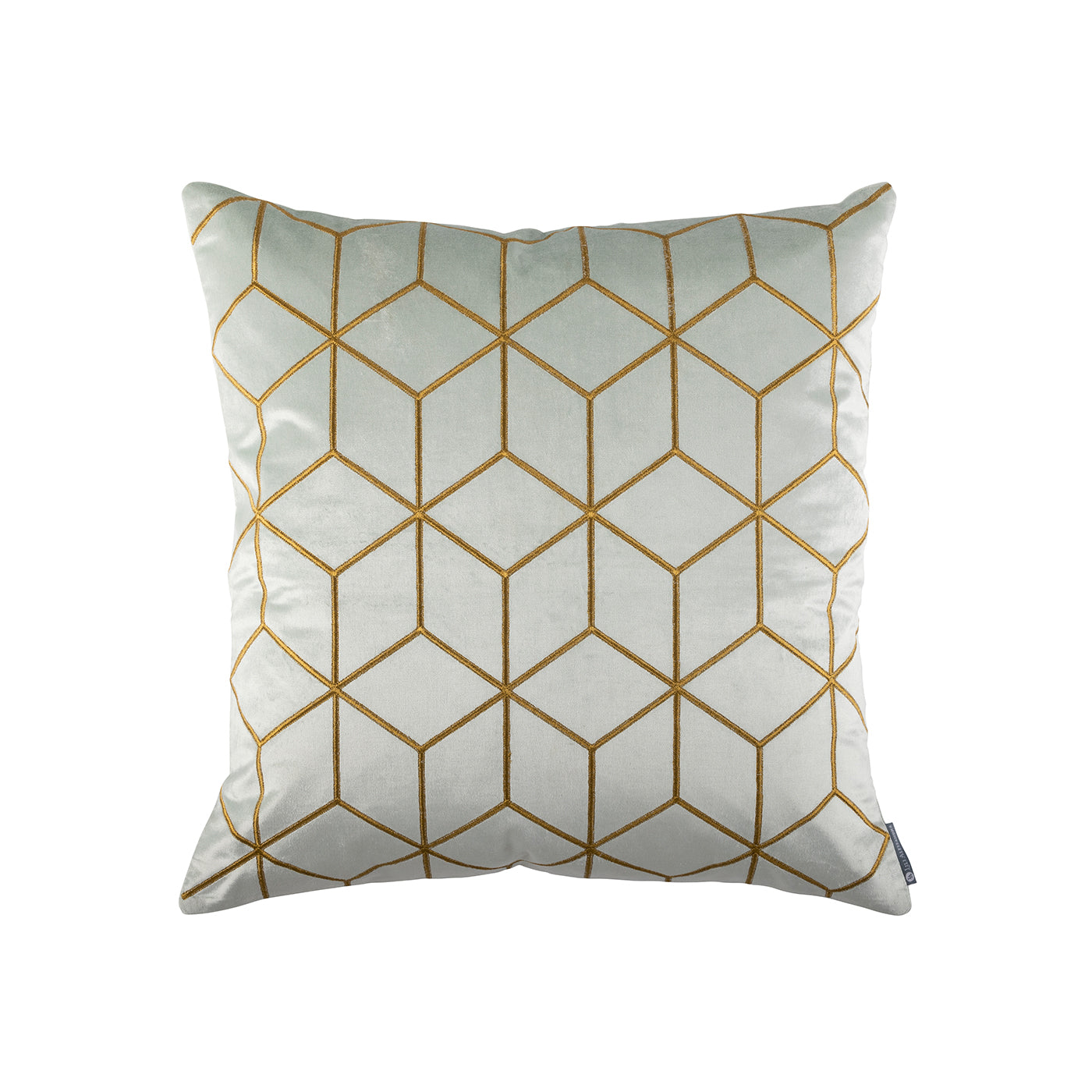 Lili Alessandra Cube Square Pillow Aquamarine / Gold 22x22