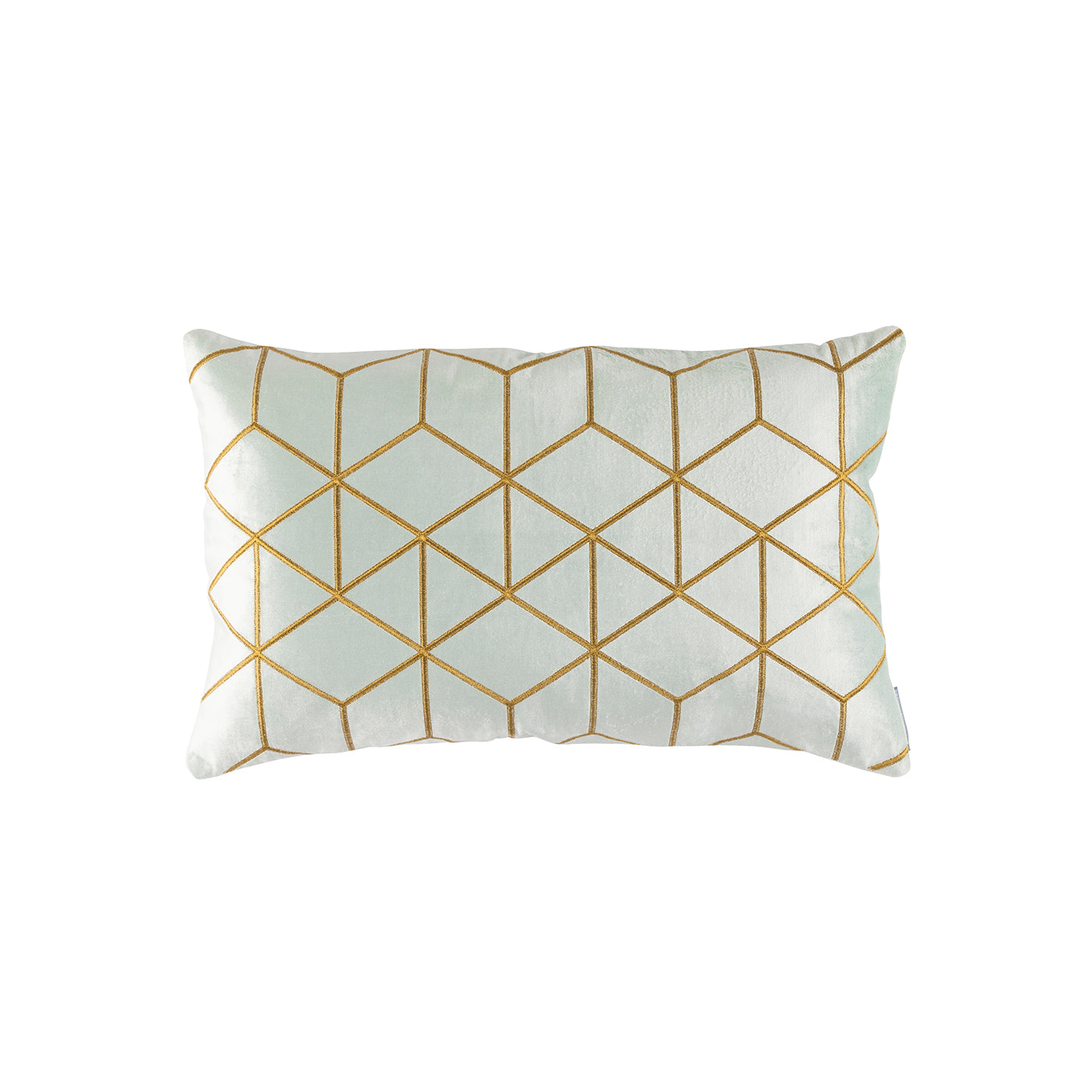 Lili Alessandra Cube Sm Rectangle Pillow Aquamarine / Gold 14x22