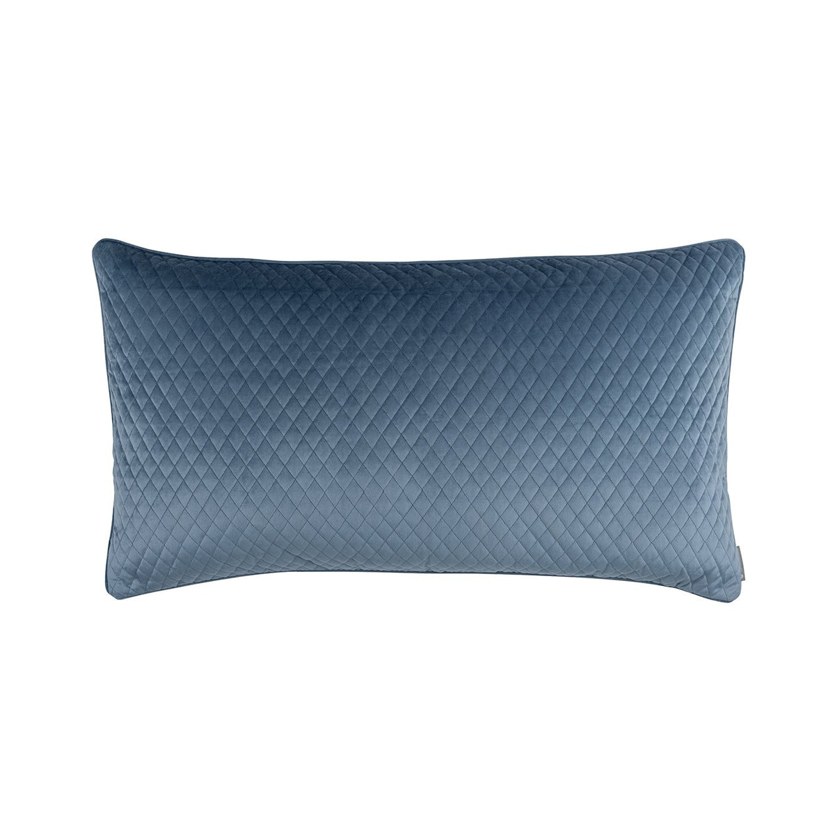 Fig Linens - Valentina Smokey Blue Large Quilted Pillow by Lili Alessandra