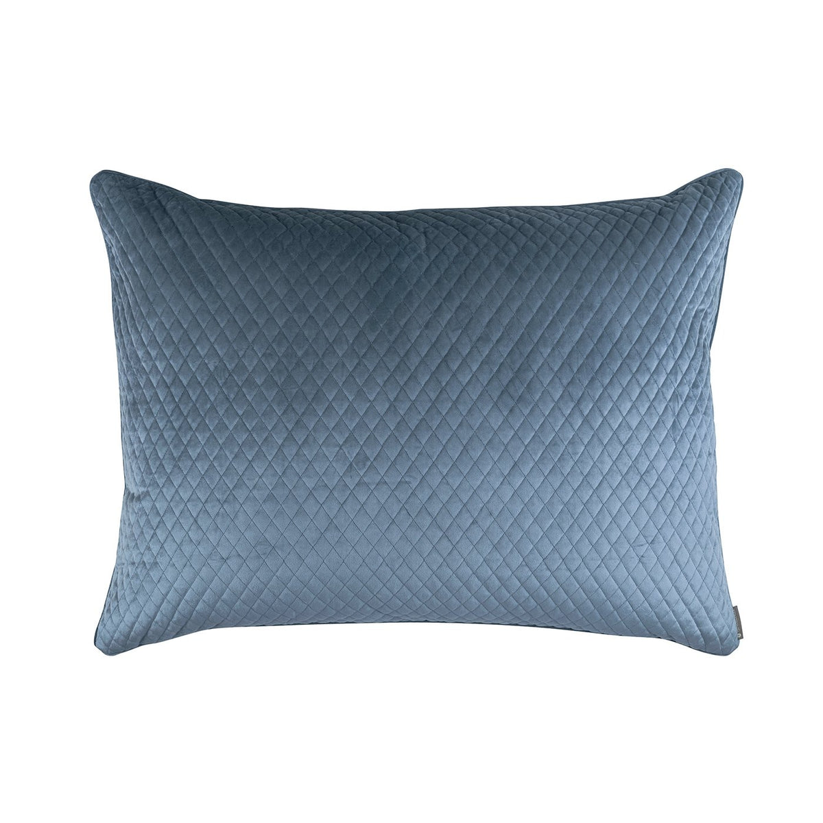 Fig Linens - Valentina Smokey Blue Quilted Luxe Euro Pillow by Lili Alessandra