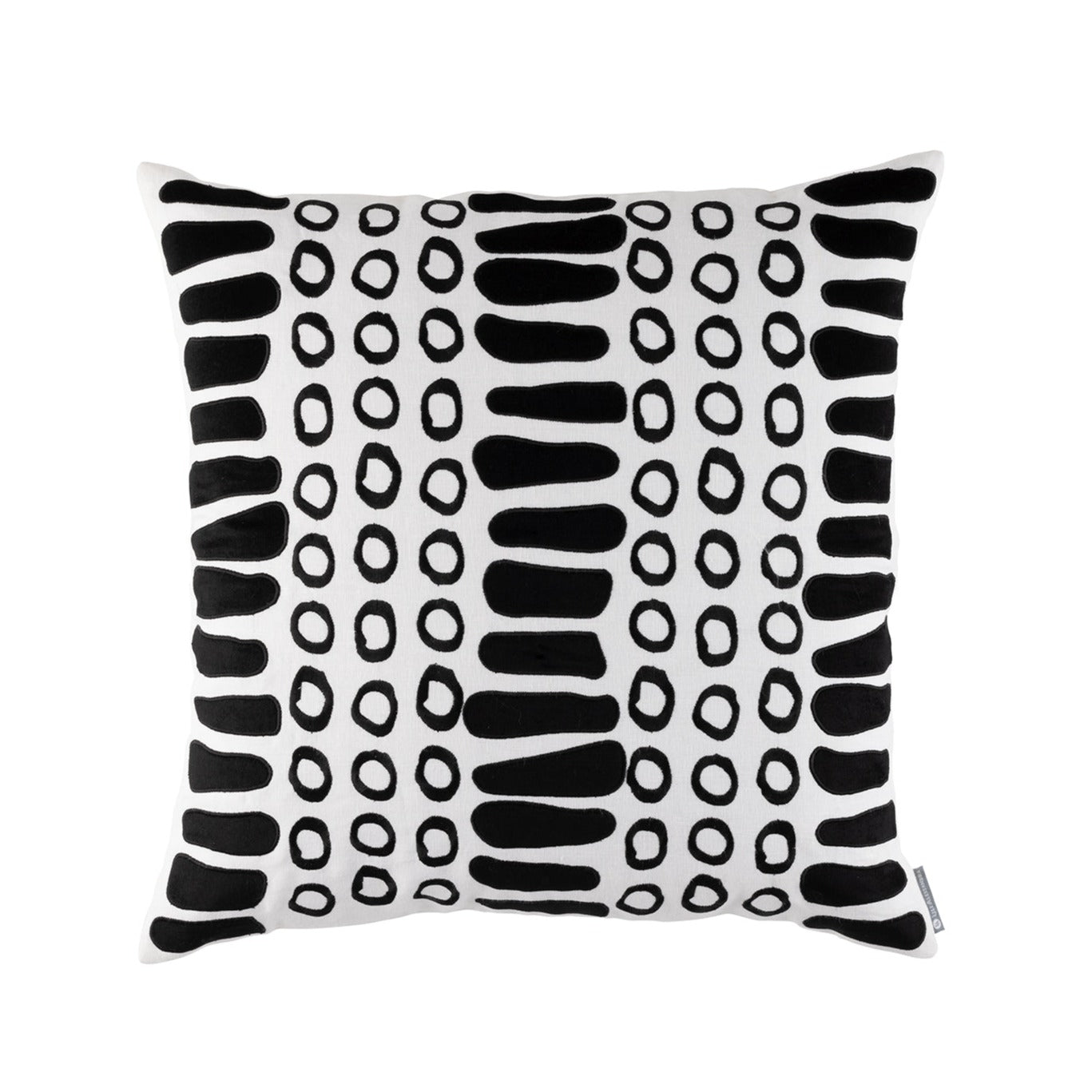 Lili Alessandra Peru Square Pillow White / Black 24x24 - Fig Linens and Home