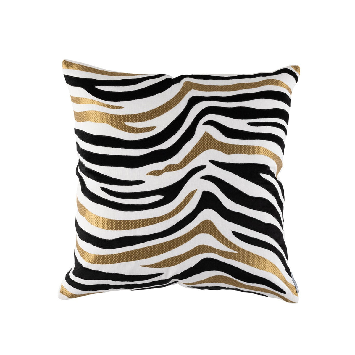 Lili Alessandra Tiger Square Pillow White / Black / Gold 22x22 at Fig Linens and Home