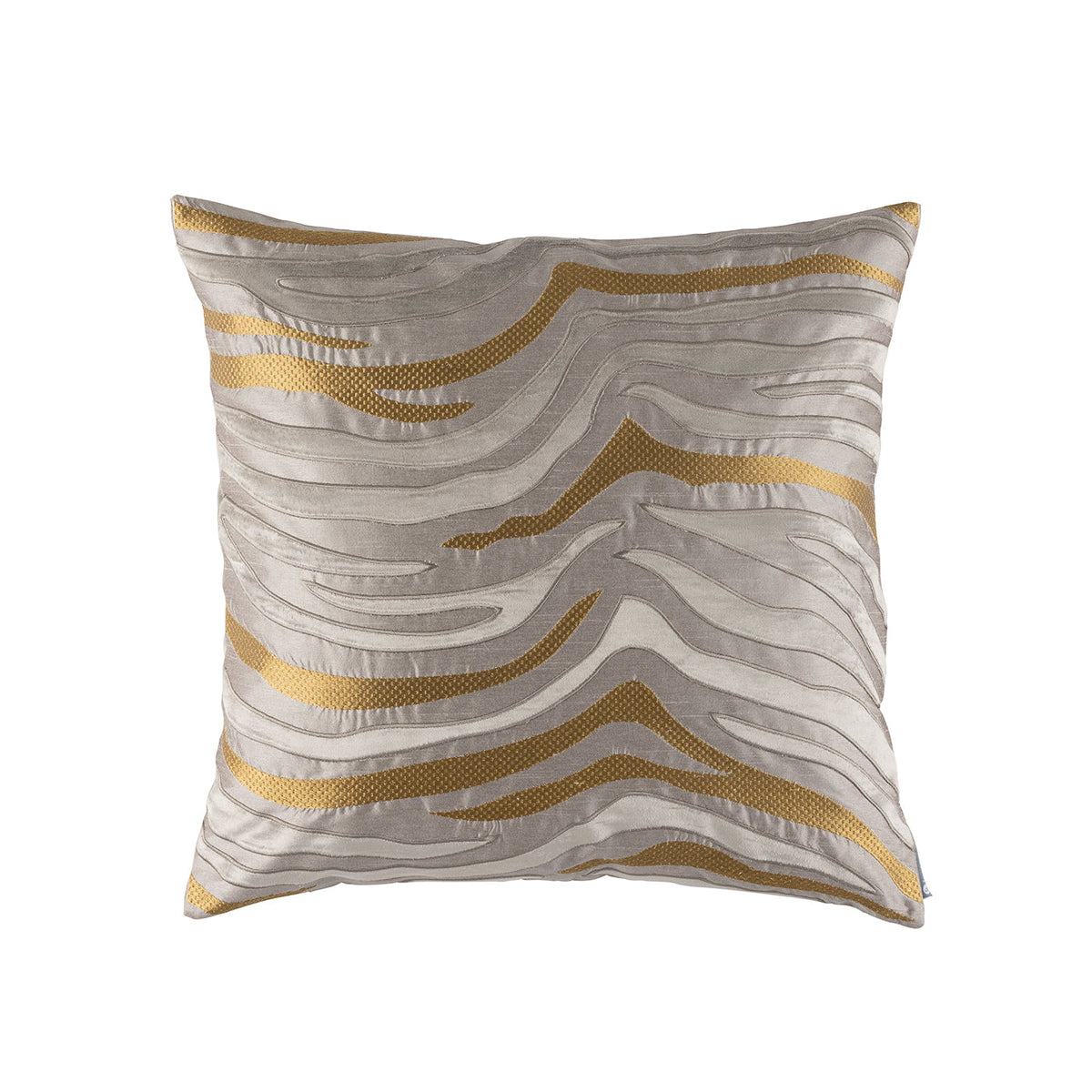 Lili Alessandra Tiger Square Pillow Pewter / Platinum / Gold 22x22