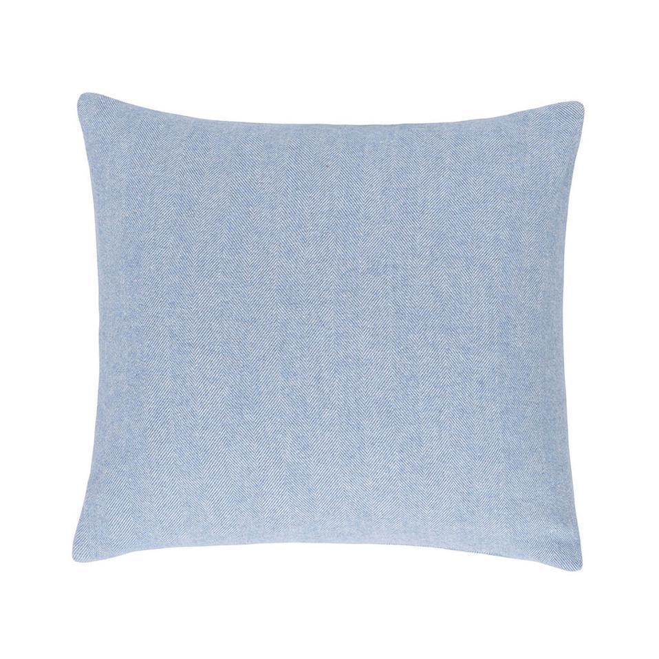Denim Solid Herringbone Pillow by Lands Downunder
