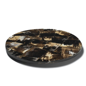 Lazy Susan in Horn Veneer| Spinning Tray at Fig Linens